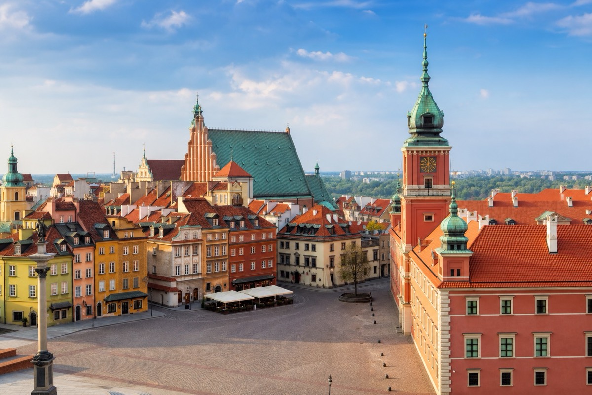Warsaw old town in Poland