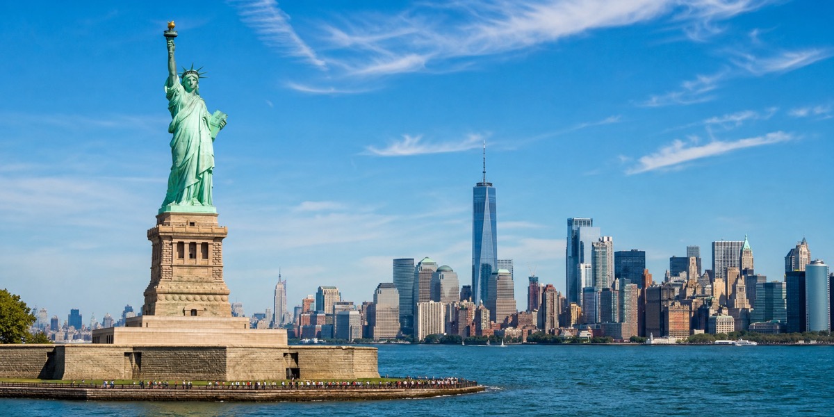 New York skyline in the United States